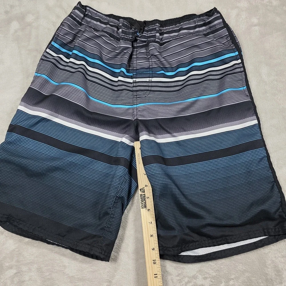 OP Ocean Pacific Mens Surfer Blue Striped Board Swim Shorts Sz M 32-34, Lined
